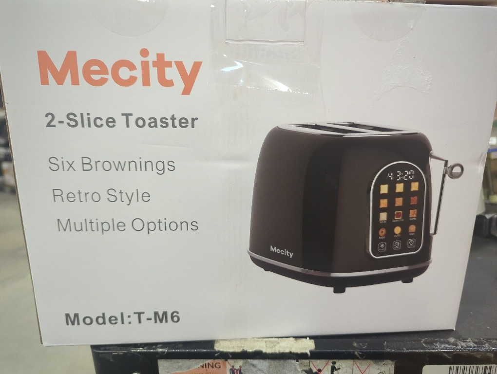 Mecity Toaster 2 Slice, Touch Screen Wide Slot Retro Toaster For Breads Bagel Muffin Waffle, House Warming Gift New Home, 120V 825W, Jet Black