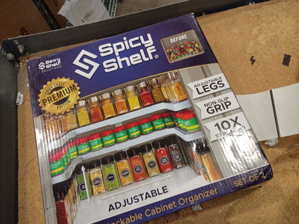 Spicy Shelf 3.0 - Expandable 2 Tiered Spice Rack Organizer for Cabinet & Pantry - Kitchen Seasoning Organizer - Cabinet Spice Racks for Inside Cabinets (Spicy Shelf Premium) - Home Organization