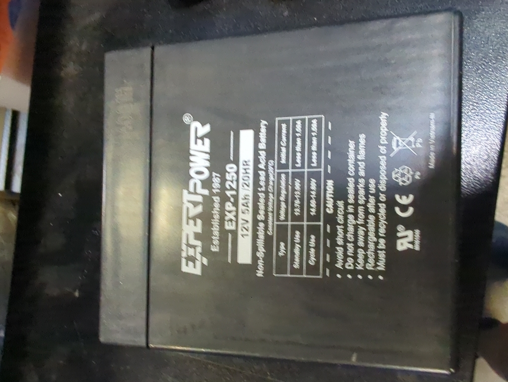 ExpertPower EXP1250 12V 5Ah Home Alarm Battery with F1 Terminals