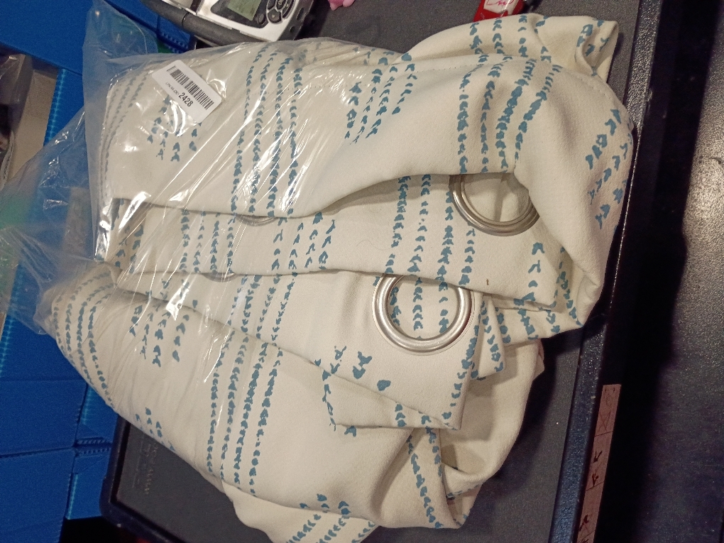 100% Boho Blackout Curtains 84 Inches Long for Bedroom, Blue on Beige Patterned Bohemian Curtains for Living Room, Geometric Striped Thermal Insulated Window Drapes Gromment Top 2 Panels