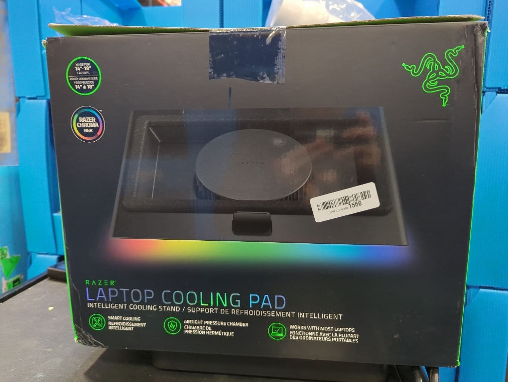 Razer Laptop Cooling Pad: Adaptive Smart - Intelligent Fan Control - Airtight Pressure Chamber - Fits Most Laptops & Macbooks 14” to 18 - Preset & Custom Fan Curves - 3 Port USB Type A - Chroma RGB