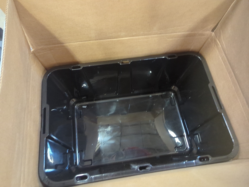 4-Pack  Storage Bins with Lids |Made in USA| Heavy Duty Plastic Tote Containers for Truckbed Tool Box Organization, Large - Black