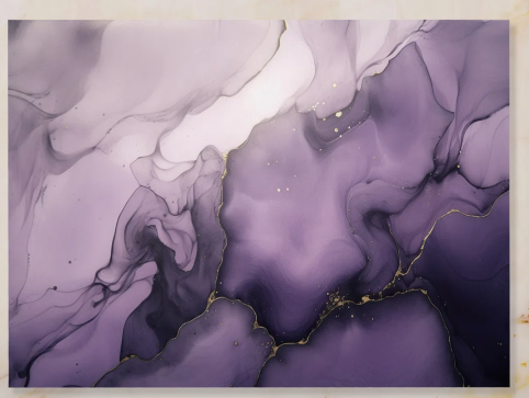 Small Purple and Gray Marble Ink Clouds