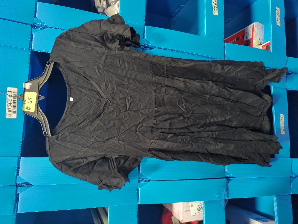 Size S ANRABESS Dresses for Women Summer 2026 V Neck Ruffle Sleeve A Line Tiered Flowy Casual Trendy Mini Beach Dress with Pockets