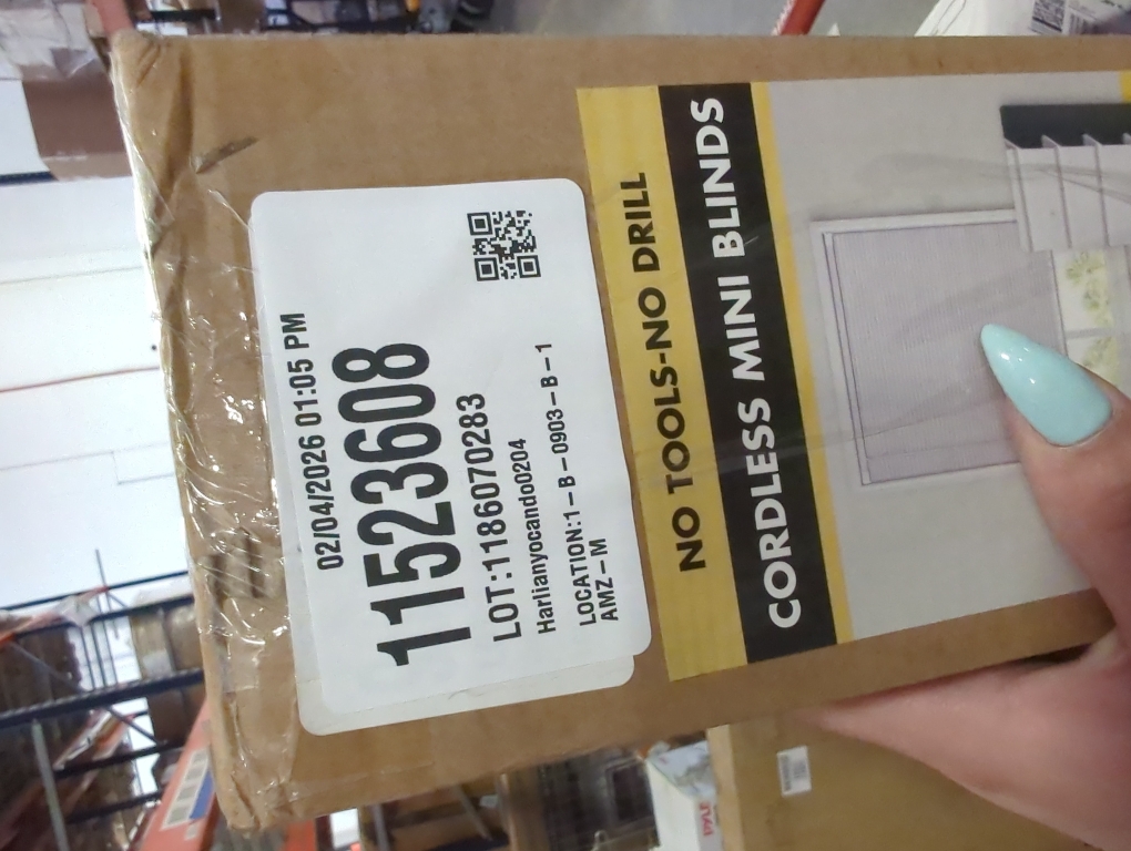 No Drill Blinds for Windows 1 Vinyl L-Shaped Slats Cordless Mini Blinds for Home, for Window Size 20 W × 36 H White