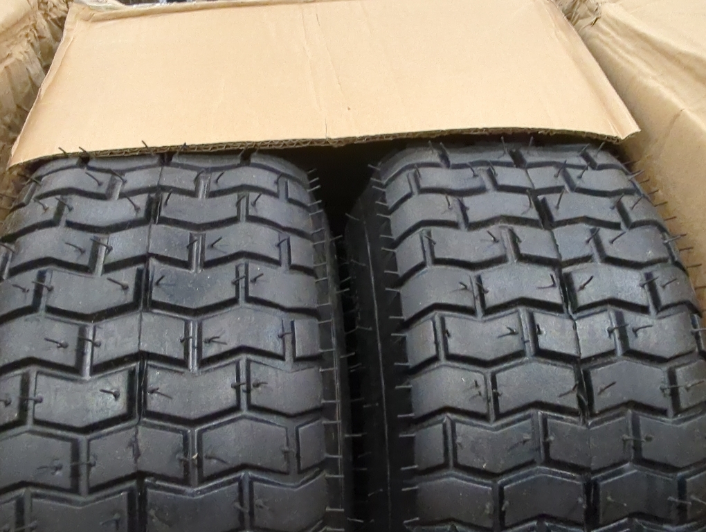 Size 13x5.00-6 Rubber Lawn Mower Tire and Wheel, 2 Pcs Replacement 13x5-6nhs Riding Mowers Lawn Pneumatic Tire with Bearing Bore 3/4 & 5/8, 3 -4.5 Centered Hub