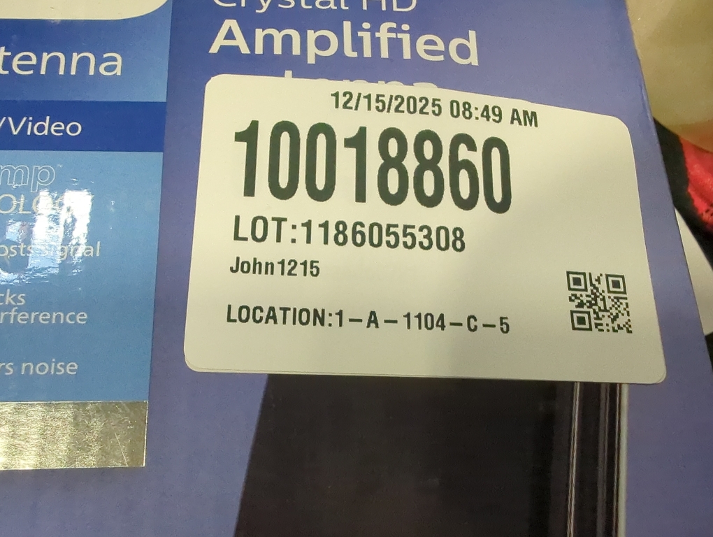 Color Black Philips Crystal HD Indoor Amplified TV Antenna with 6' Coaxial Cable – Black