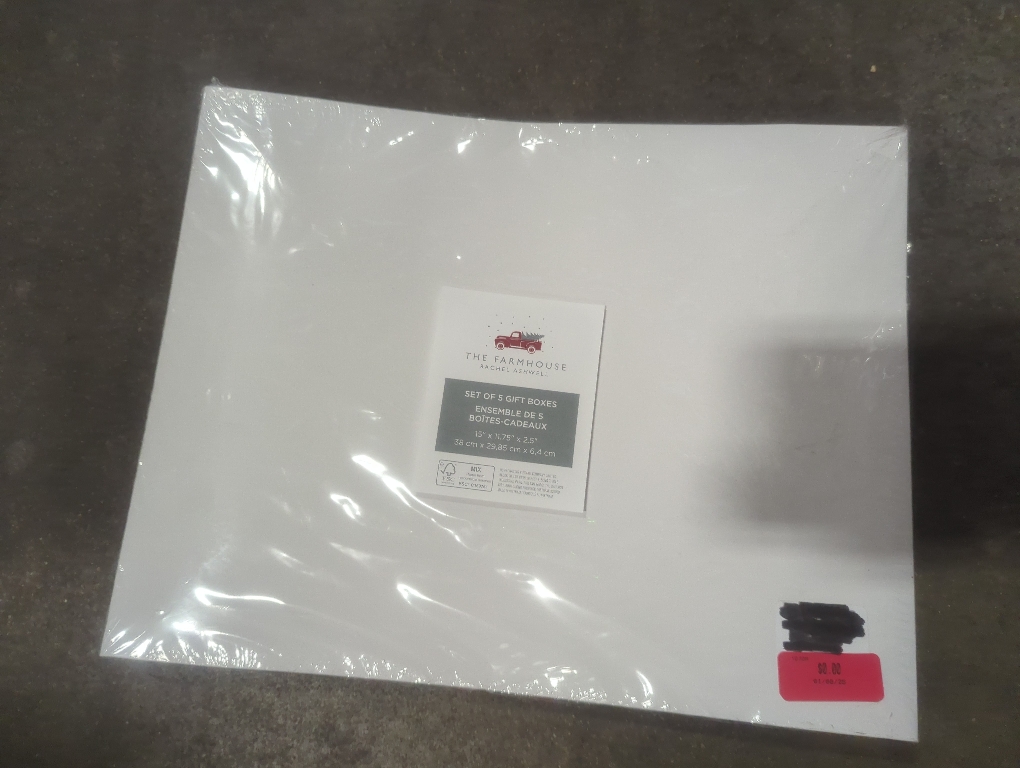 The Farmhouse Set of 5 Gift Boxes 15 x 11.75 x 2.5