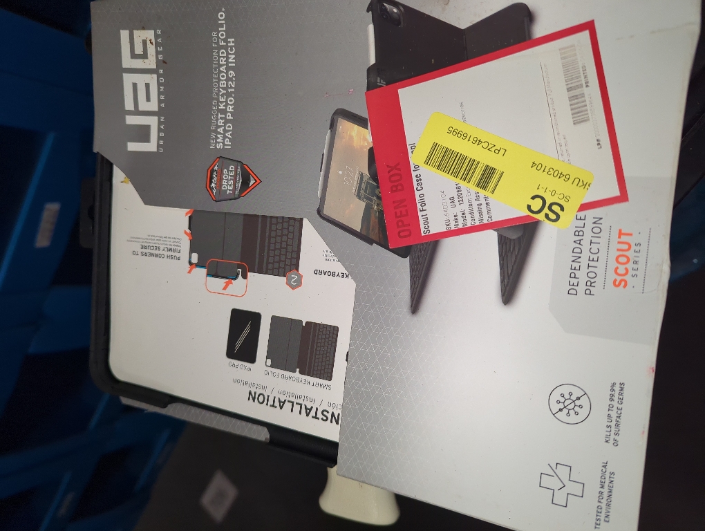 URBAN ARMOR GEAR UAG iPad Pro 12.9-inch (4th Gen, 2020) Case Slim Heavy-Duty Tough Military Drop Tested Rugged Protective Cover with Apple Pencil Holder (Requires Smart Keyboard Folio), Scout Black