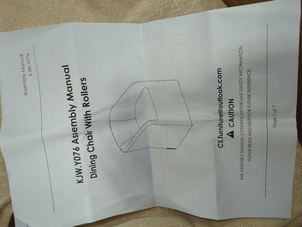 Accent Dining Chair with Castors - Squared Arm - Upholstry