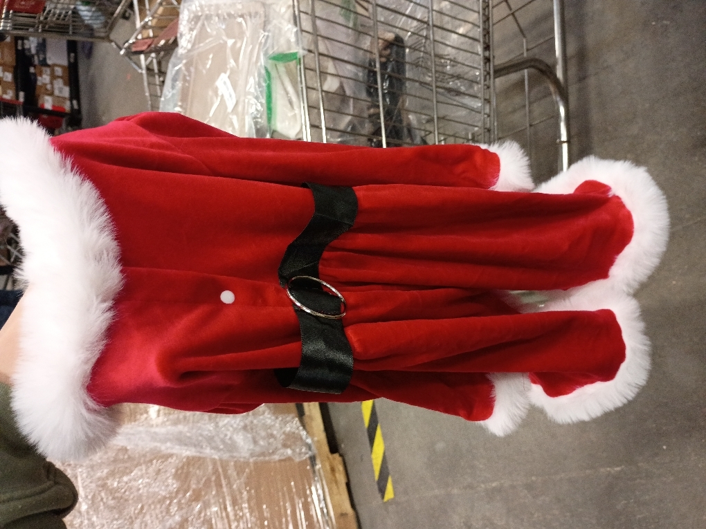 BesserBay Girls 2 Pcs Christmas Santa Claus Dress with Belt Red Velvet Hoodie Dresses 4-14 Years