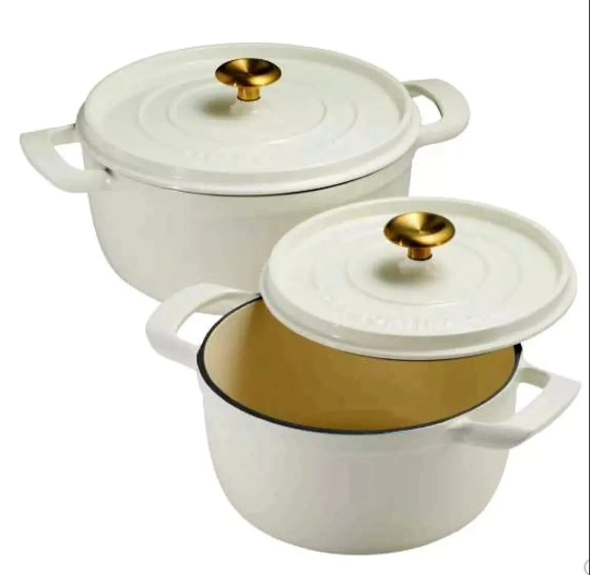 Tramontina 4-quart & 6-quart Enameled Cast Iron Round Dutch Oven 2-Pack, white