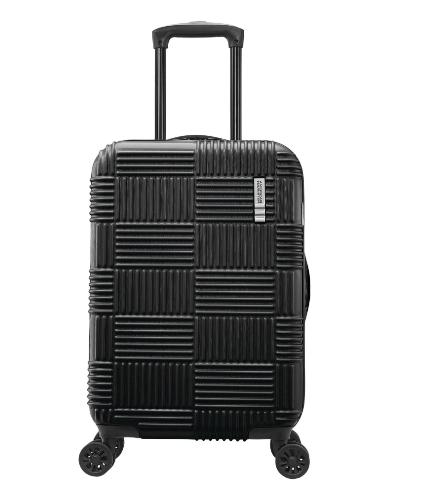 American Tourister Hardside Large Checked Spinner Suitcase - Black