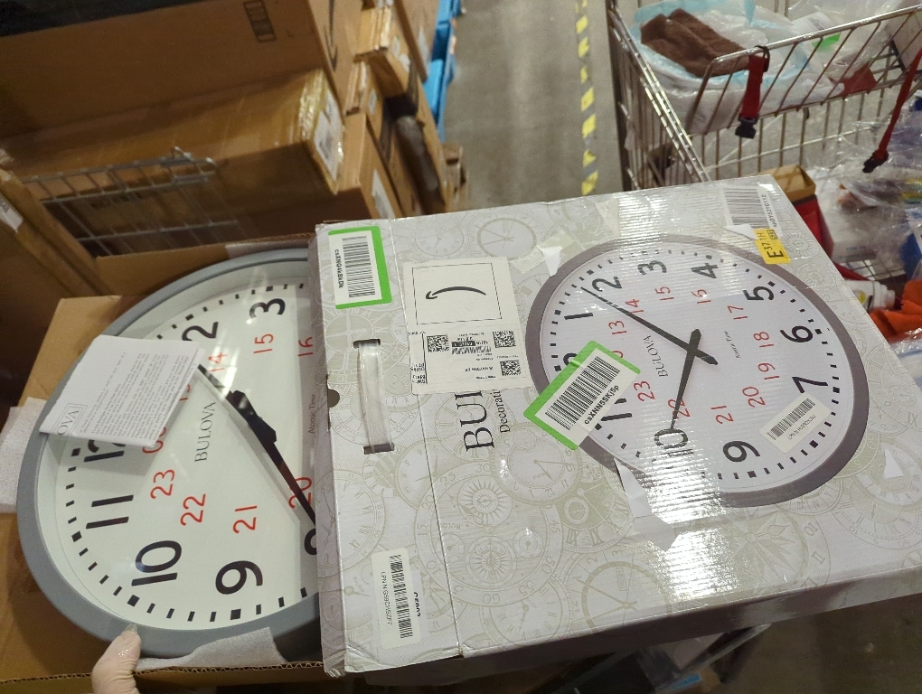 Bulova Atomic Analog Wall Clock Model C5003 Atomic Time 1, Sets Automatically, Quartz Battery