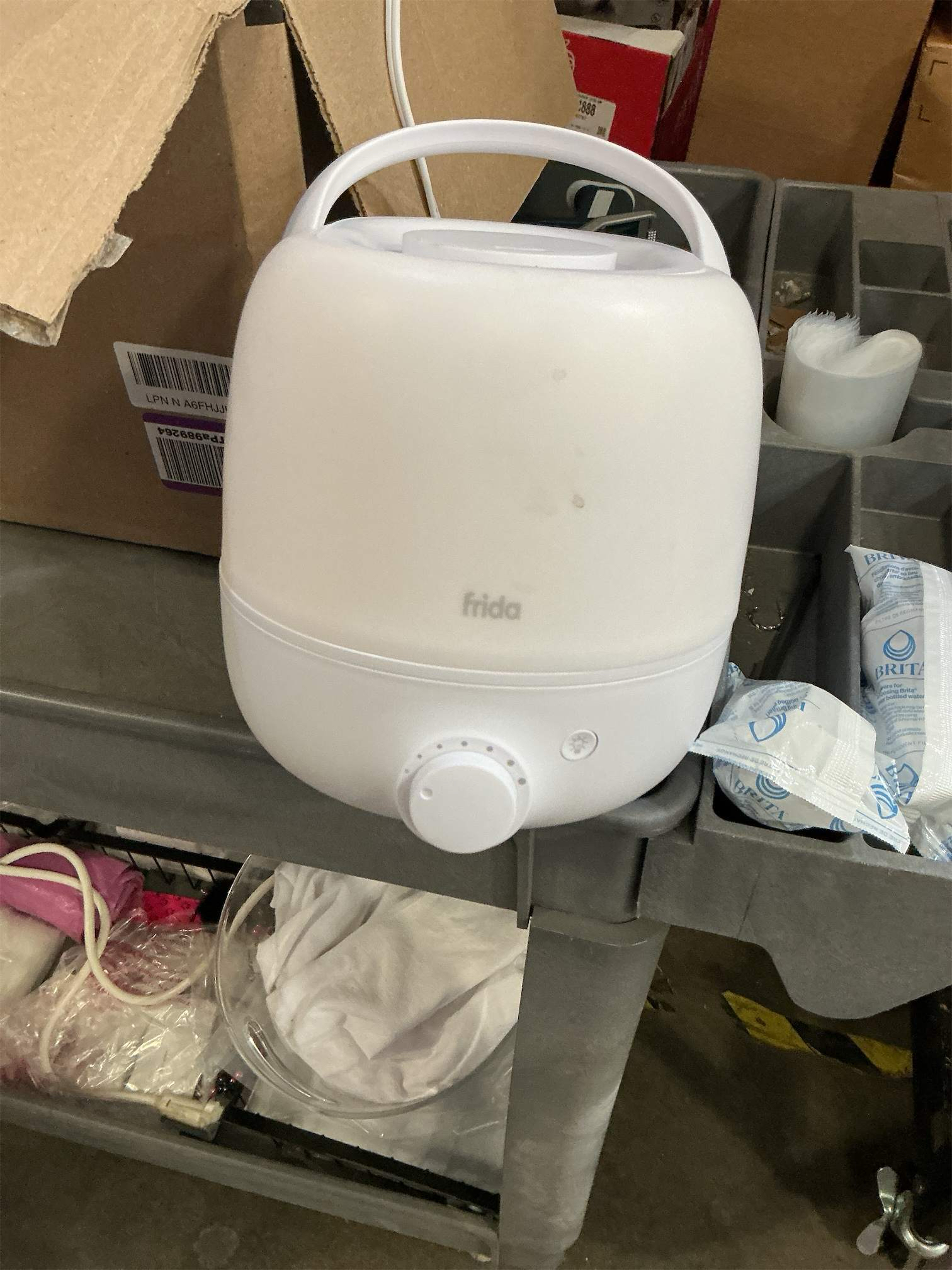 Frida Baby 3-in-1 Cool Mist Humidifier for Large Rooms, Top Fill Humidifier for Bedroom, Allergy Relief, 60 Hour Runtime   Nightlight, Auto Shut-Off, Quiet, Carry Handle, Essential Oil Diffuser ‼️has stains ‼️
