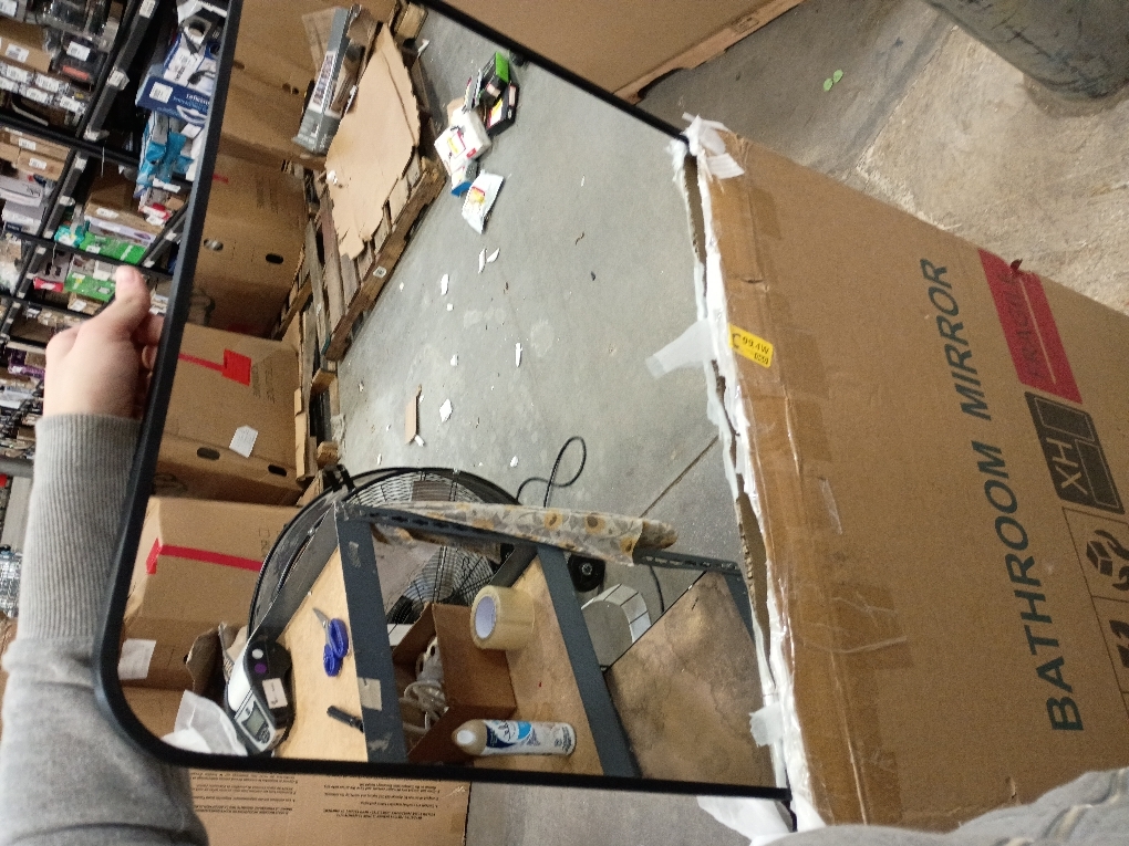 Kosmonia 20x16 Bathroom Vanity Mirror for Wall, Aluminum Framed, Farmhouse Rectangle, Anti-Rust, HD Reflection Anti-Desilvering, Distortion Free, Tempered and Shatter-Proof Wall Mounted Mirror, Black