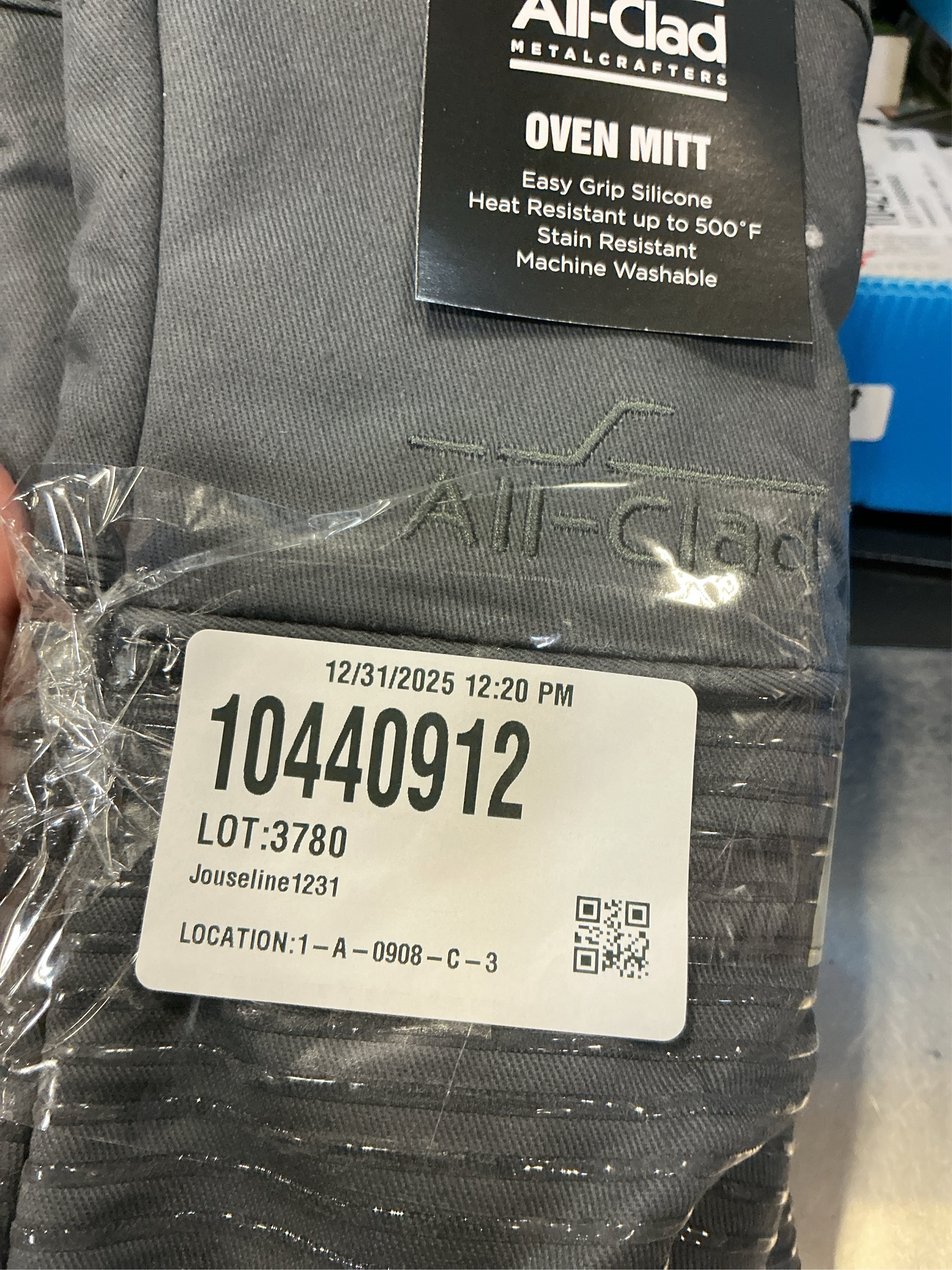 All-Clad Silicone Oven Mitts: Heat Resistant up to 500 Degrees - 100% Cotton & Silicone, 14x7 Oven Mitt for Kitchen and Barbeque, 2-Pack, Pewter