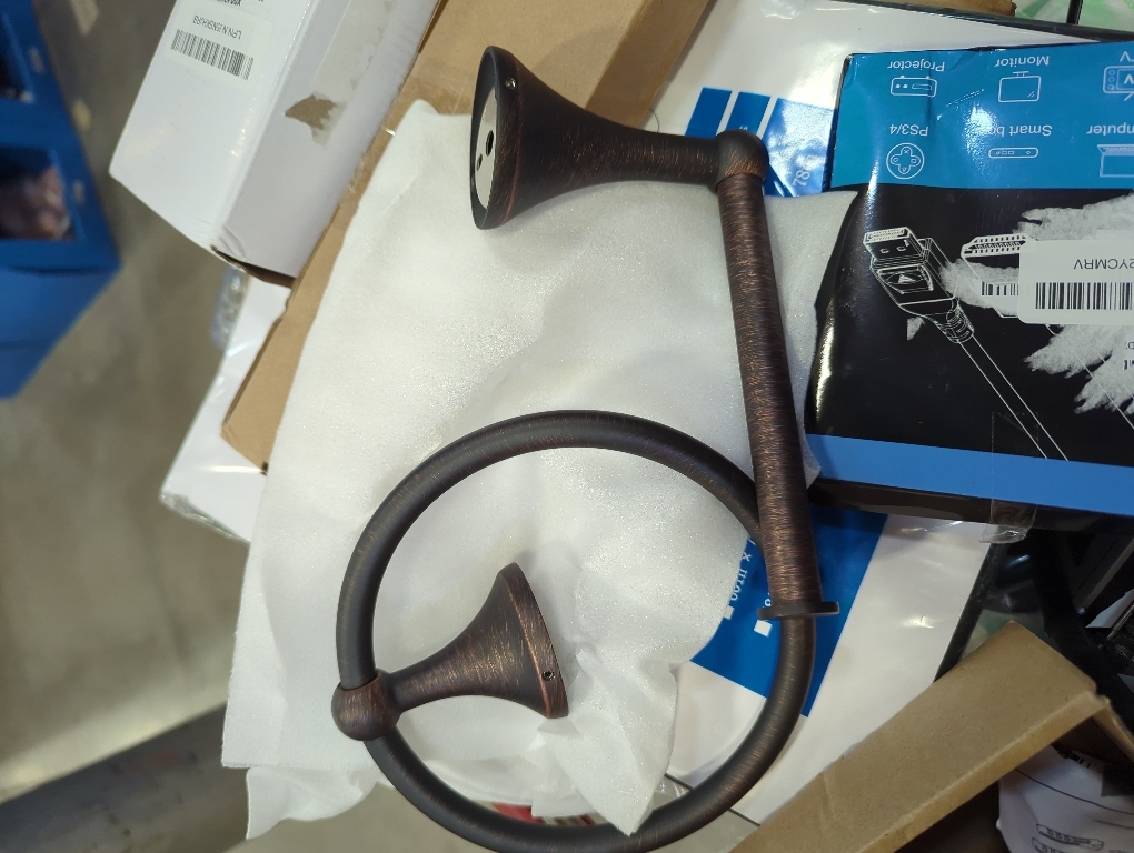 Oil Rubbed Bronze Toilet Paper Holder Antique Wall Mount,Towel Ring Bronze,Toilet Tissue Roll Holder and Hand Towel Holder Set for Bathroom, RV, Bathroom Hardware Accessories Set Bronze