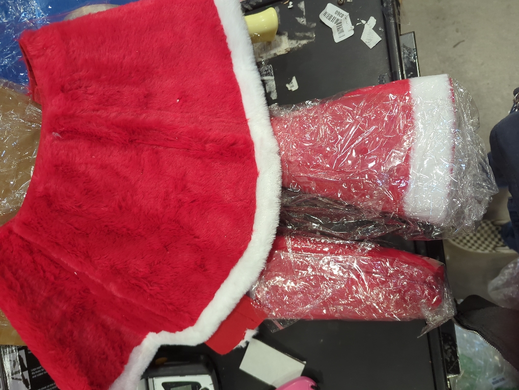 Red Plush Tree Skirt 3 Pack