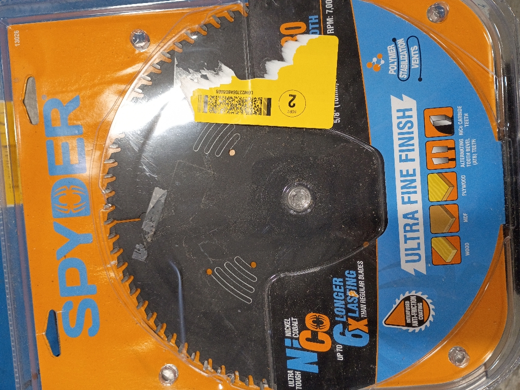 Spyder 10-in 80-Tooth Fine Finish Tungsten Carbide-tipped Steel Miter/Table Saw Blade