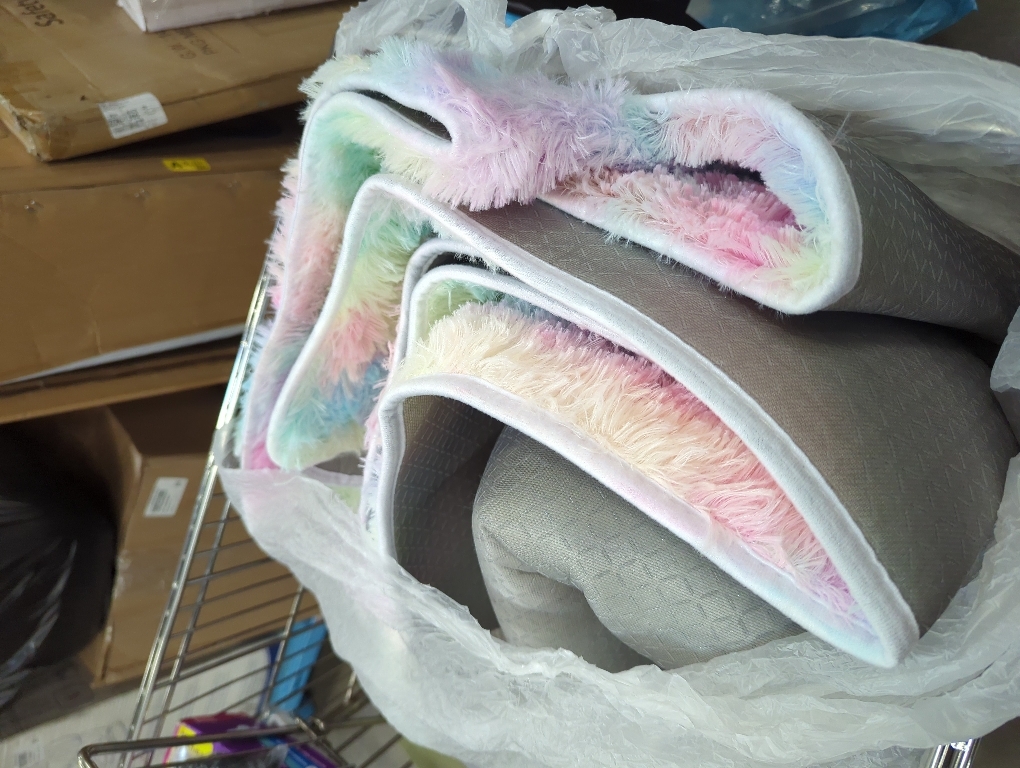 Ophanie Rainbow Rug for Bedroom Girls, Unicorn Colorful Fluffy Soft Cute Fuzzy Area Rugs, Shag Plush Shaggy Bedside Floor 4x6 Furry Carpet for Kids Baby Teen Dorm Nursery Home Decor Aesthetic