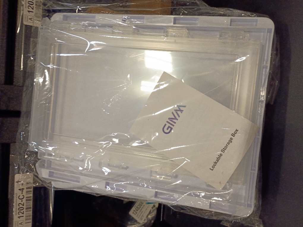 Clear Lockable Storage Box for Food，Tech and Home Safety, Medicine Lock Box for Safe Medication,Lockable Storage Bin，Refrigerator Storage Bins, Tablet Phone Jail Lock Box (Clear)