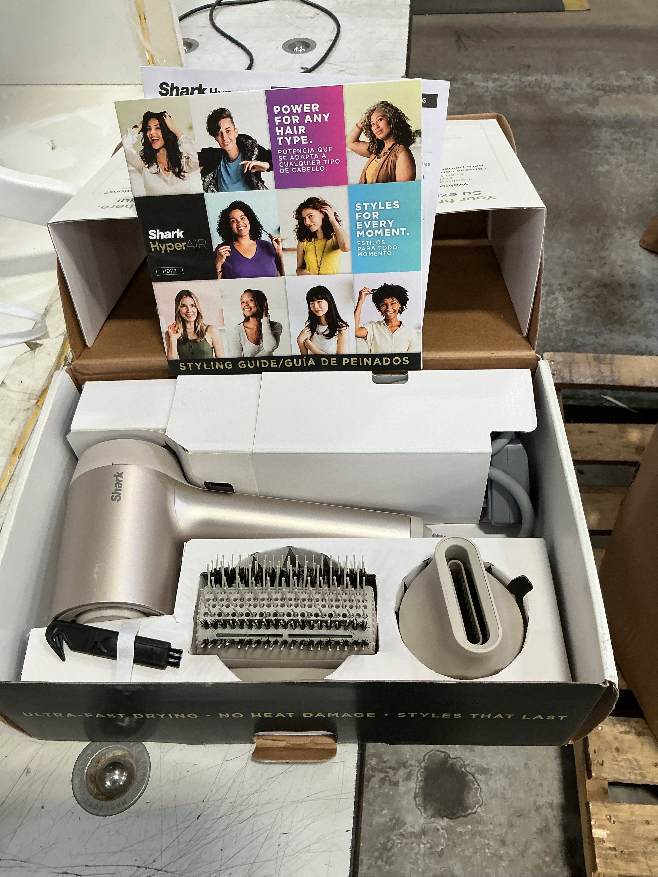 Shark™ HyperAIR IQ Technology Hair Blow Dryer with IQ 2-in-1 Concentrator in Stone