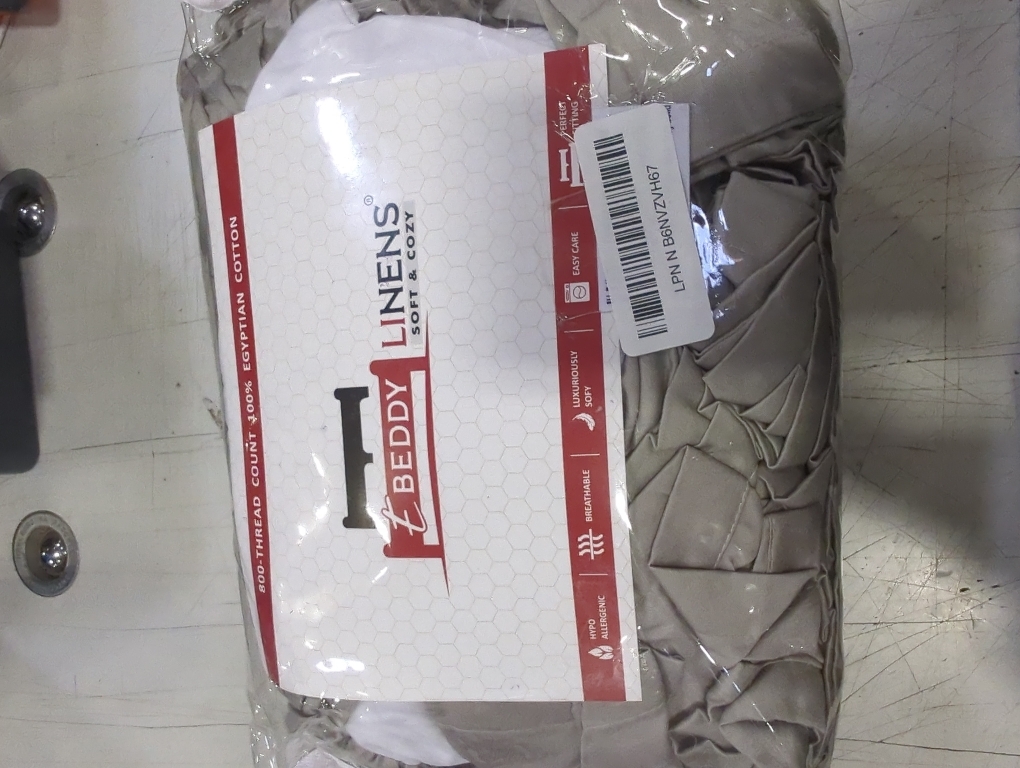 LANE LINEN King Sheets Cooling 100% Egyptian Cotton Sateen - Silver