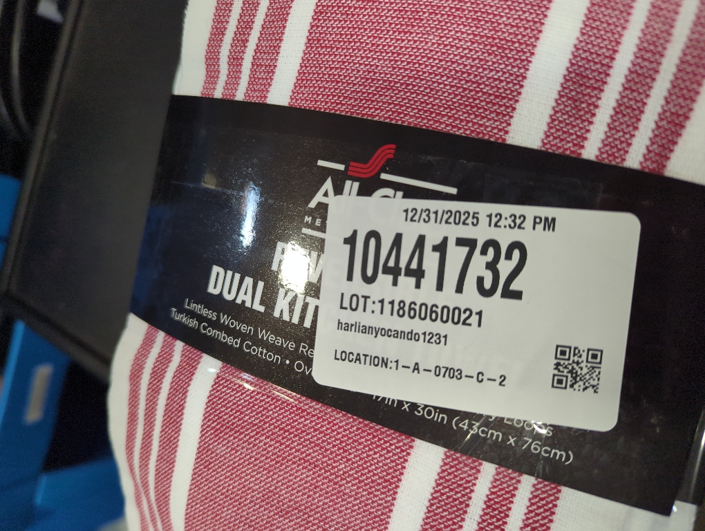 All-Clad Striped Dual Kitchen Towel in Chili 2 pack