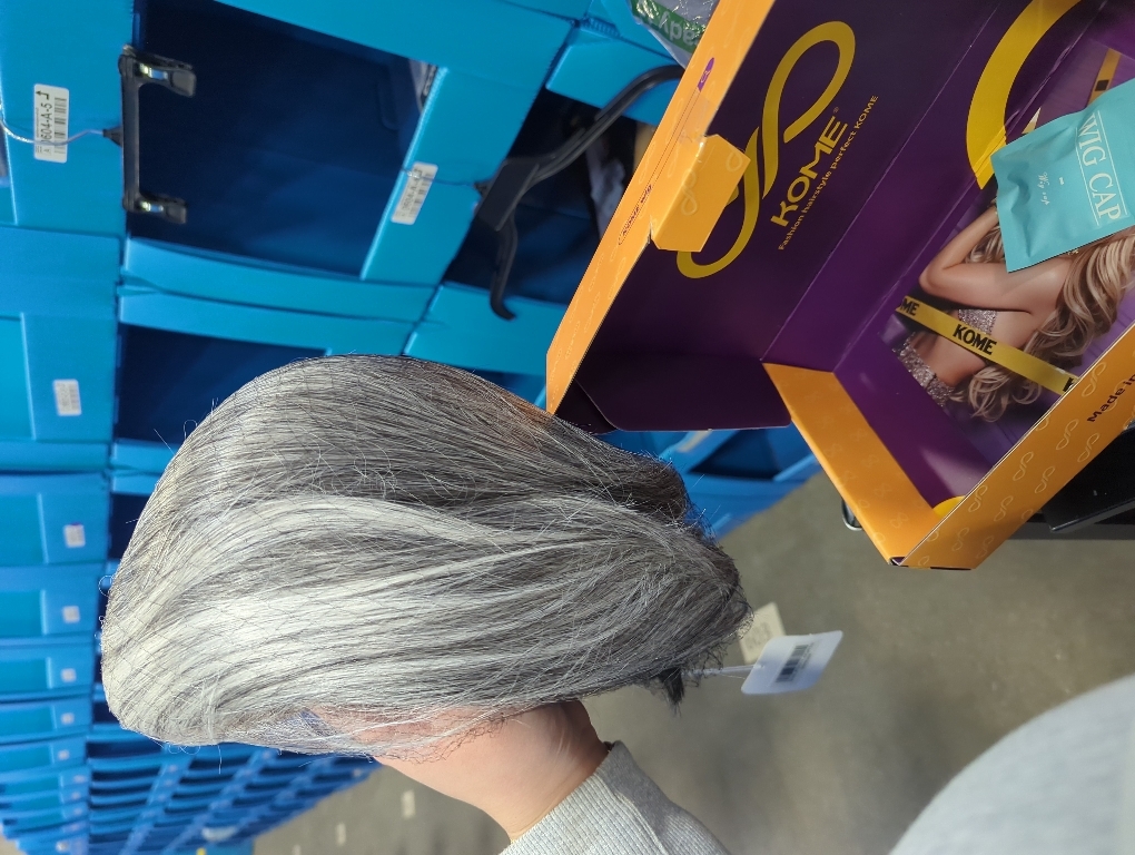 HUA Grey Human Hair Pixie Cut Wigs for Black Women - Mixed 8 Inch Short Salt and Pepper Straight Layered Grey Wigs with Natural Wave