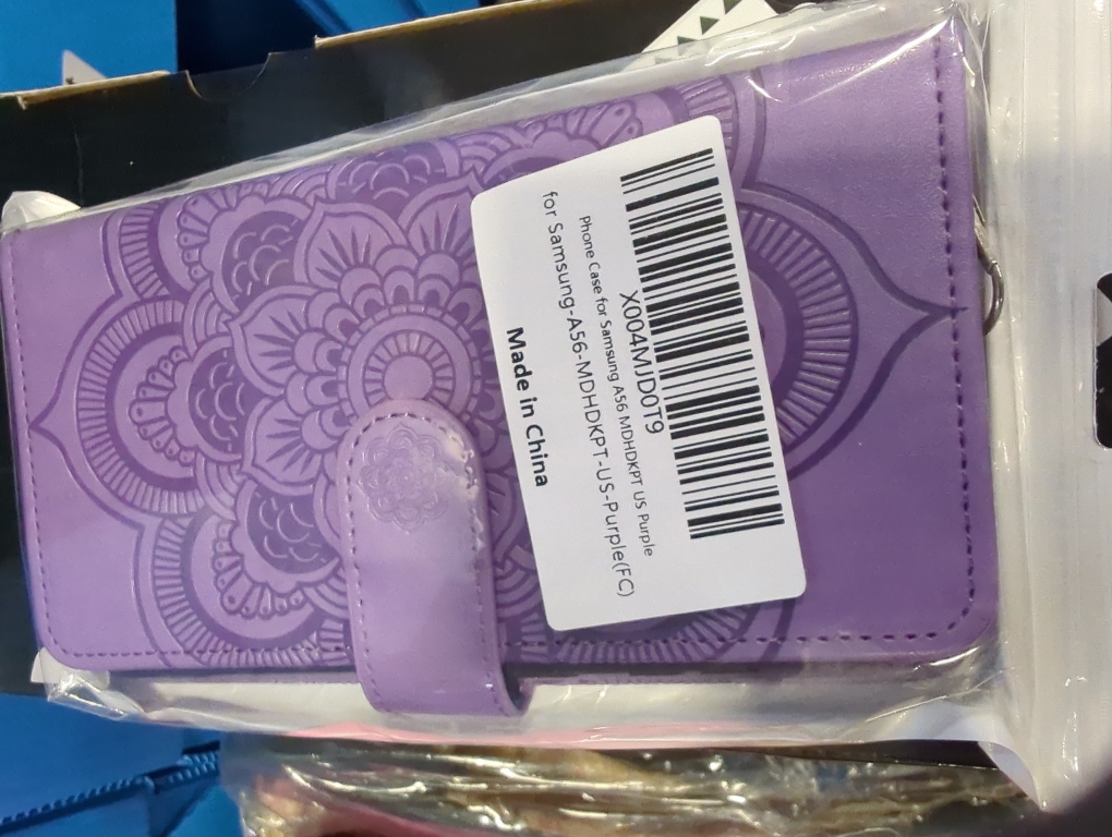 Asuwish Phone Case for Samsung Galaxy A56 5G Wallet Cover with Tempered Glass screen purple