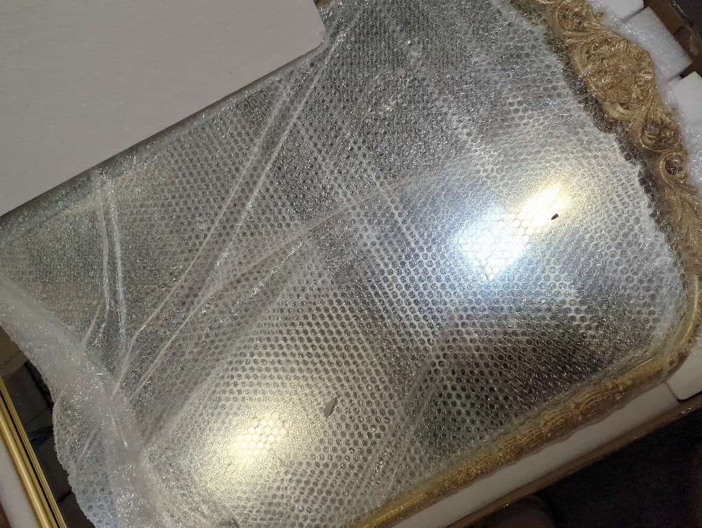 WAMIRRO Arched Gold Mirror,Gold Traditional Vintage Ornate Baroque Mirror,Antique Brass Mirrors,Wall Mounted Mirrors for Entryway/Fireplace/Living Room/Hallway/Bathroom.24“X36”Gold