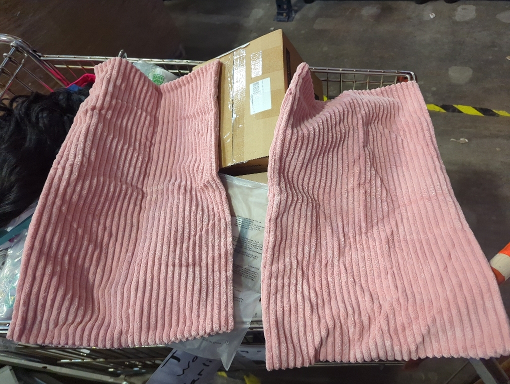 Fancy Homi Set of 2 Blush Pink Boho Small Lumbar Decorative Throw Pillow Cover 12x20 Inch for Couch Bed Chair, Aesthetic Modern Bohemian Room Decor, Soft Fluffy Corduroy Rectangle Cushion Case 30x50cm