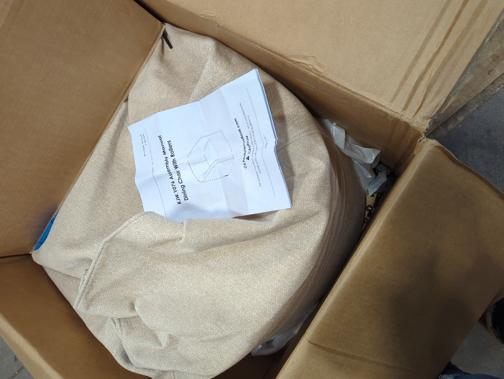 Accent Dining Chair with Castors - Squared Arm - Upholstry