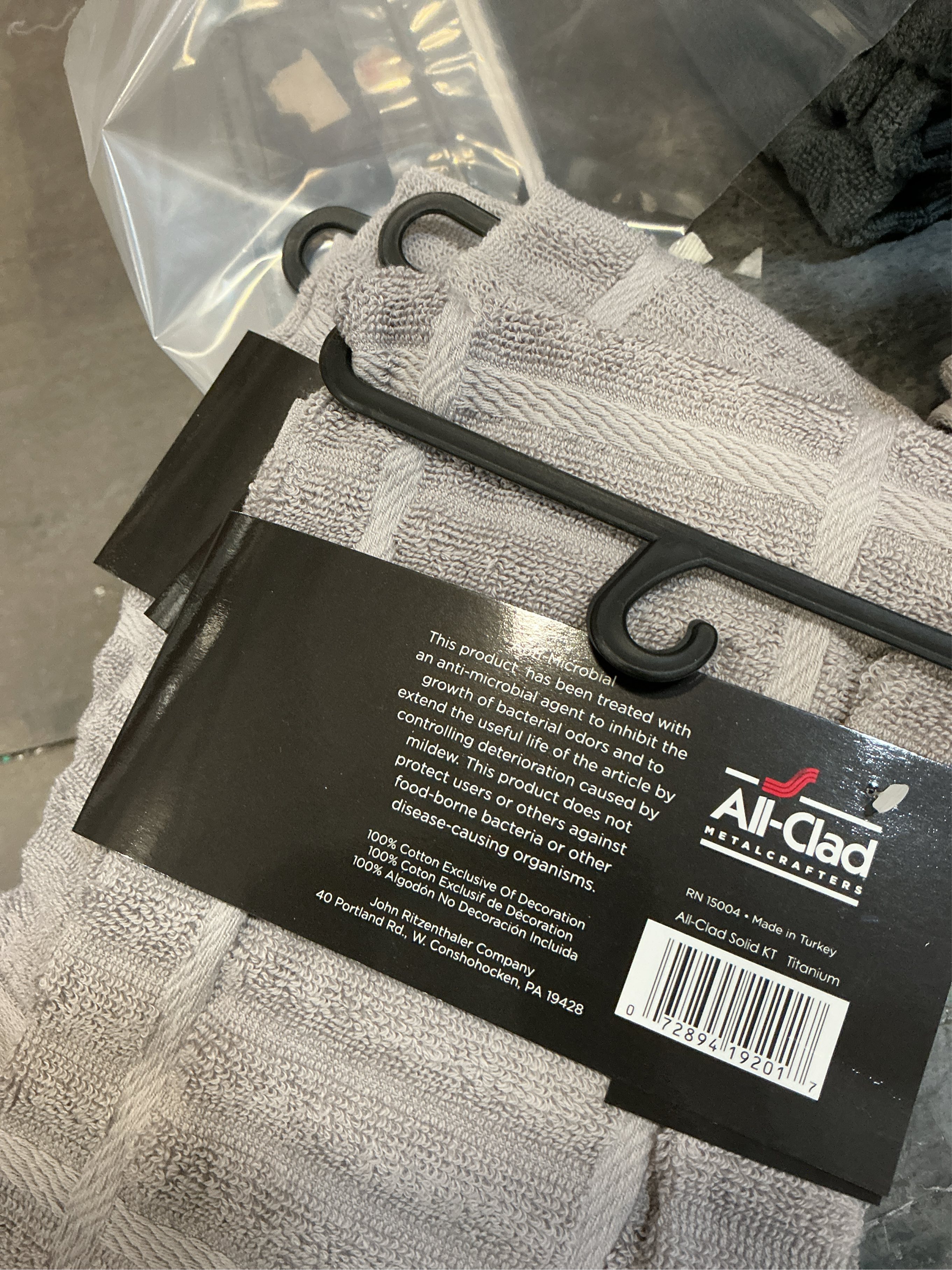 3- pack of All-Clad Solid Kitchen Towel: Highly Absorbent, Super Soft Long Lasting - 100% Cotton, 17x30 Tea Towel for Cleaning & Drying Dishes, Pans, Glassware, or Countertops, (1-Pack), Titanium Gray