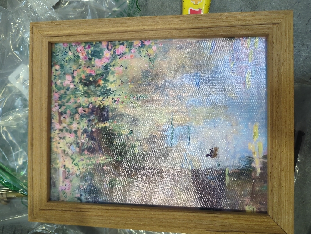 Wojuin Monet Impressionist Flower Arch Framed Canvas Wall Art 8x10 inches