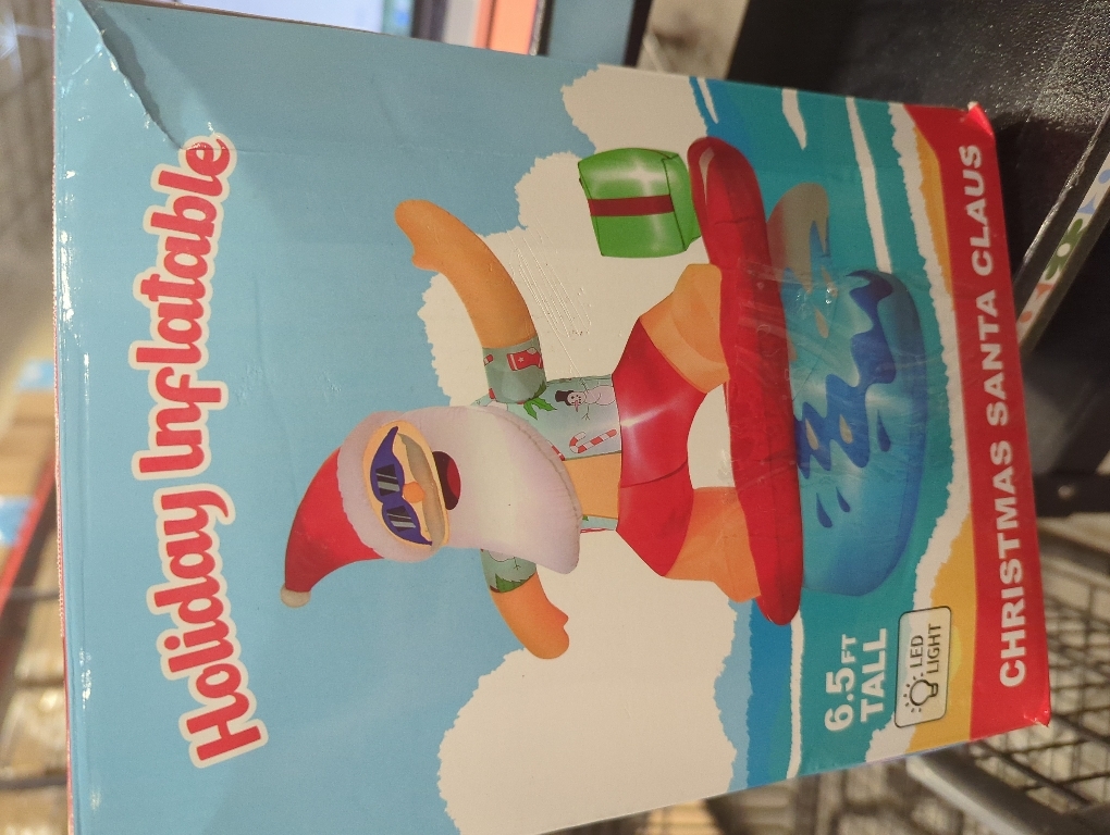 Christmas Inflatable Santa Claus Decorations Outdoor 6.5FT Hawaiian Surfing Giant Large Tall Funny Blow up Xmas Yard Decoration Led Light Décor for Indoor Outside Holiday Party Garden Lawn