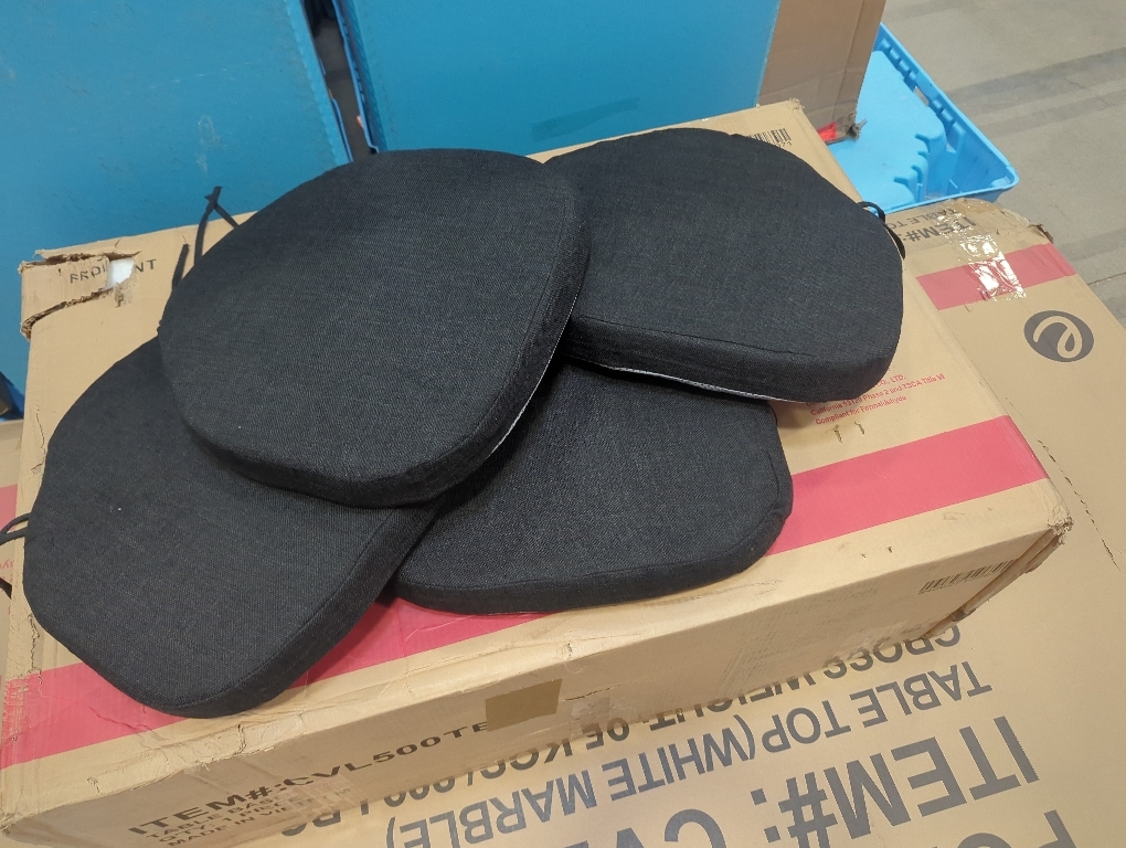 Set of 4 Color Black Chair Cushions for Dining Chairs Set of 4 Non Slip Thick Textured