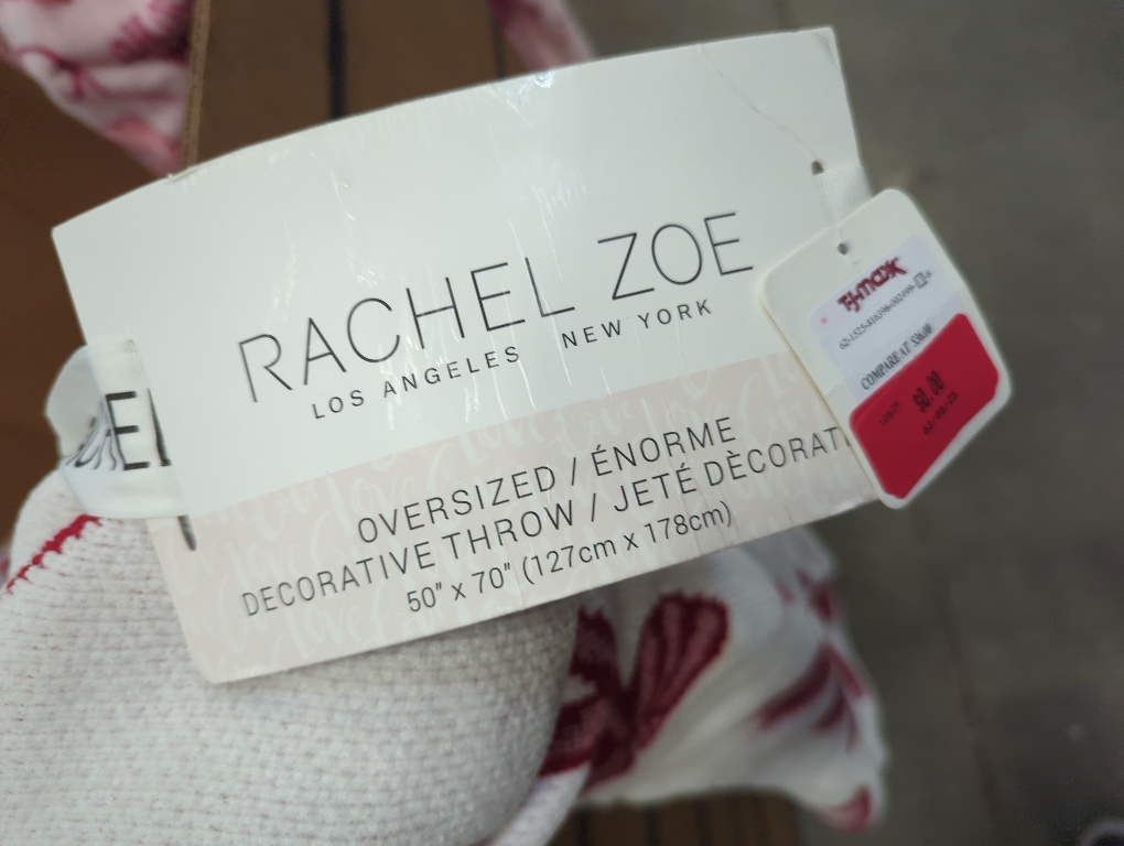 Rachel Zoe Oversized Decorative Throw 50 x 70 Red Bow