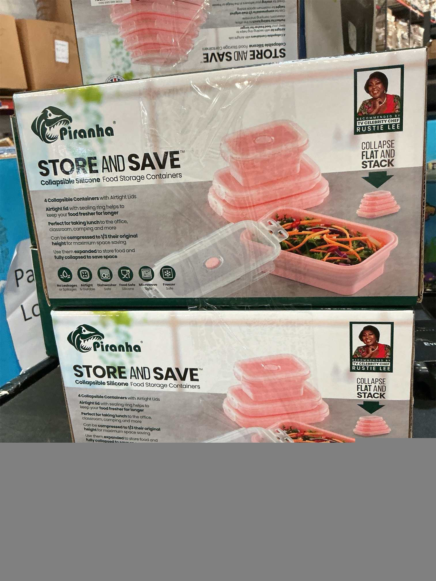 Collapsible Silicone Food Storage Containers with Lids,Set of 4 Silicone Lunch Box Containers,Foldable Meal Prep Container for Kitchen,Microwave & Dishwasher & Freezer Safe,BPA Free(Square Pink,8pcs)