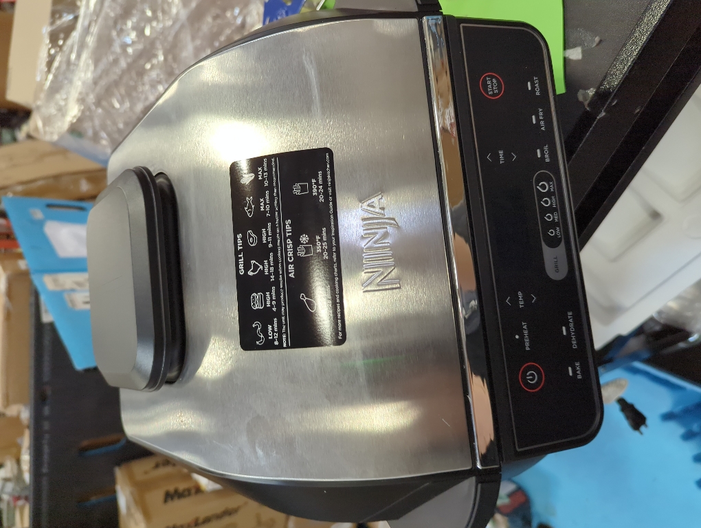 Ninja Foodi 6-in-1 Indoor Grill with Air Fry, Roast EG201 Black/Silver: Smokeless, Cool Touch, Digital Display, Dishwasher-Safe, Recipes Included