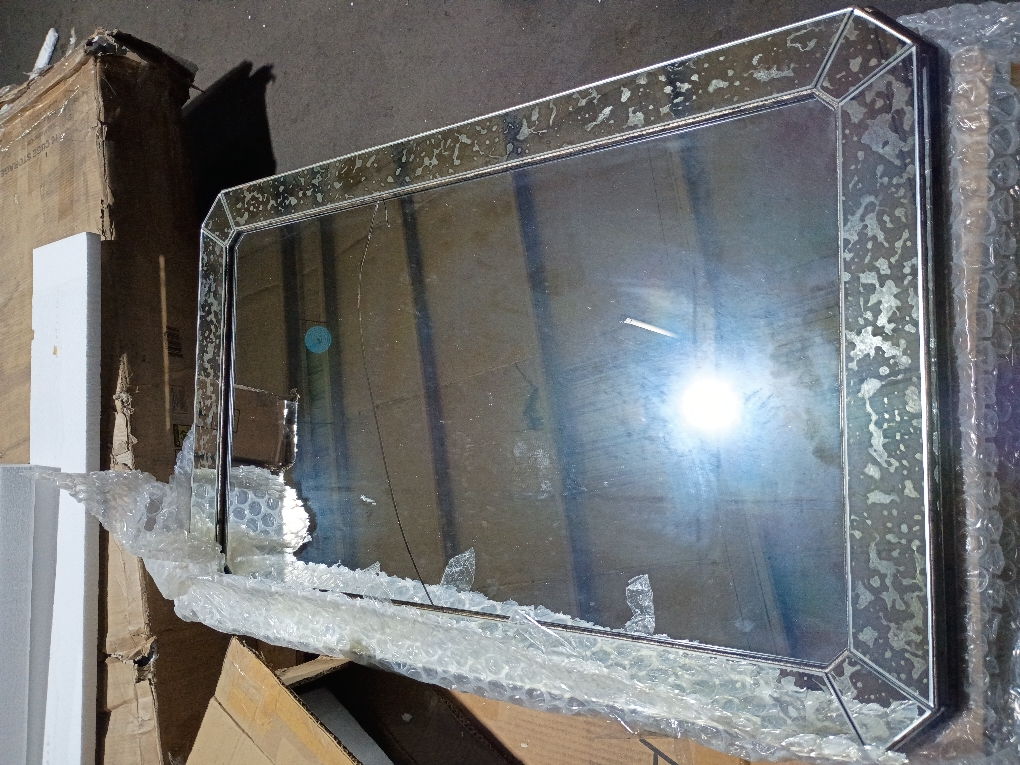 Currey & Company Antique Rectangular Wall Mirror ( mirror broken)