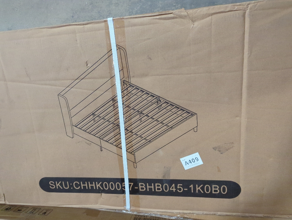 King Beige Bed Frame