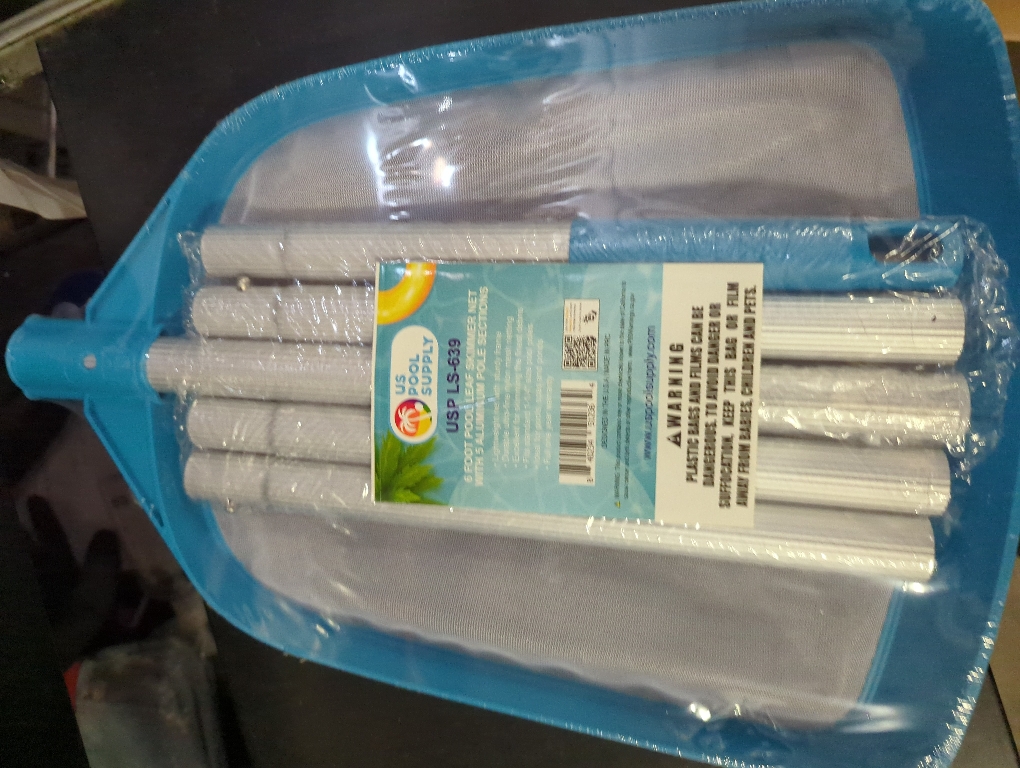 U.S. Pool Supply Professional Swimming Pool 6 Foot Leaf Skimmer Net with 5 Aluminum Pole Sections - Ultra Fine Mesh Netting, Clean Remove Leaves Debris Fast - Pool, Spa, Pond Cleaning Maintenance