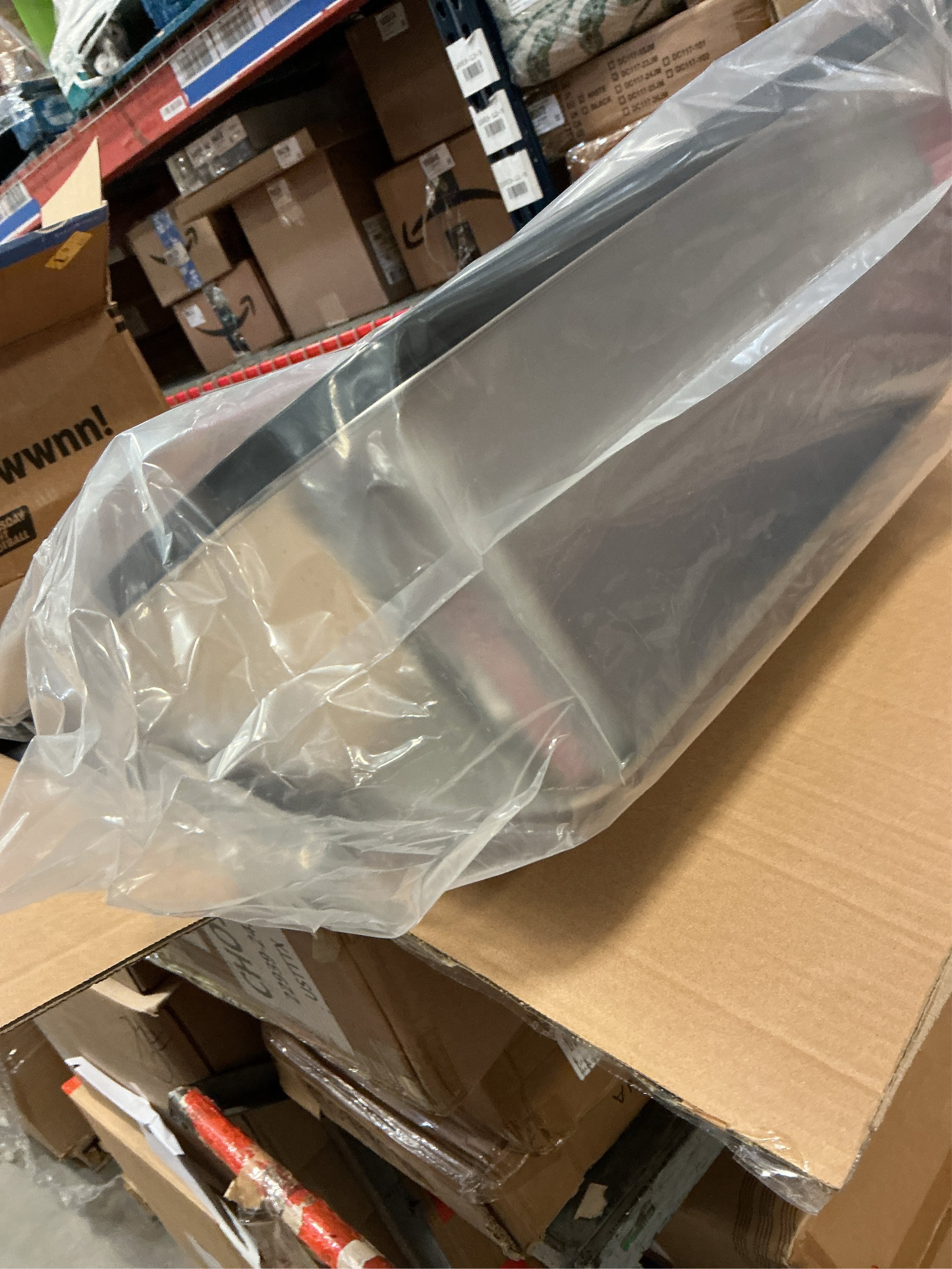 Tripamin XXL Stainless Steel Litter Box with High Sides 26x18x12 Extra Large Metal Litter Box for Big Cats & Multiple cat, Jumbo Top Entry Litter Pan with lid (Black, XX-Large)