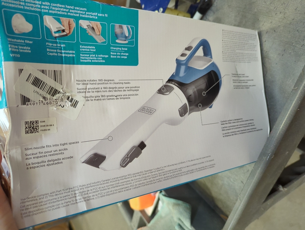 Black Decker, Dustbuster AdvancedClean Handheld Vacuum Cordless, Compact Home and Car Vacuum with Crevice Tool, Rotating Nozzle and Charging Station
