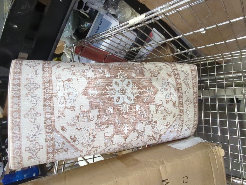 Boho Bathroom Rugs - Washable Non-Slip Soft Low Pile Area Rug for Entryway, Kitchen, and Indoor Spaces - Modern Farmhouse Design, Perfect for Boho Décor (2x3 Beige/Latte)