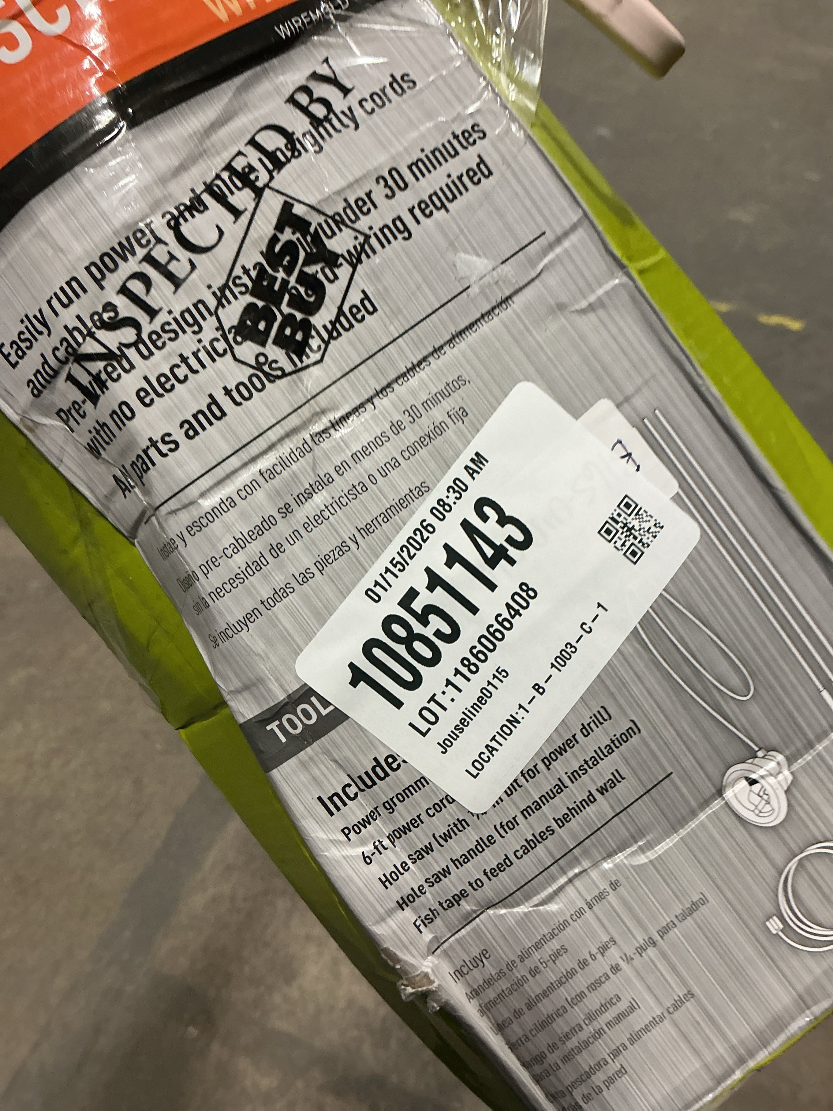 Legrand - Wiremold in-Wall Flat Screen TV Power and Cable Concealment Grommet Kit - White