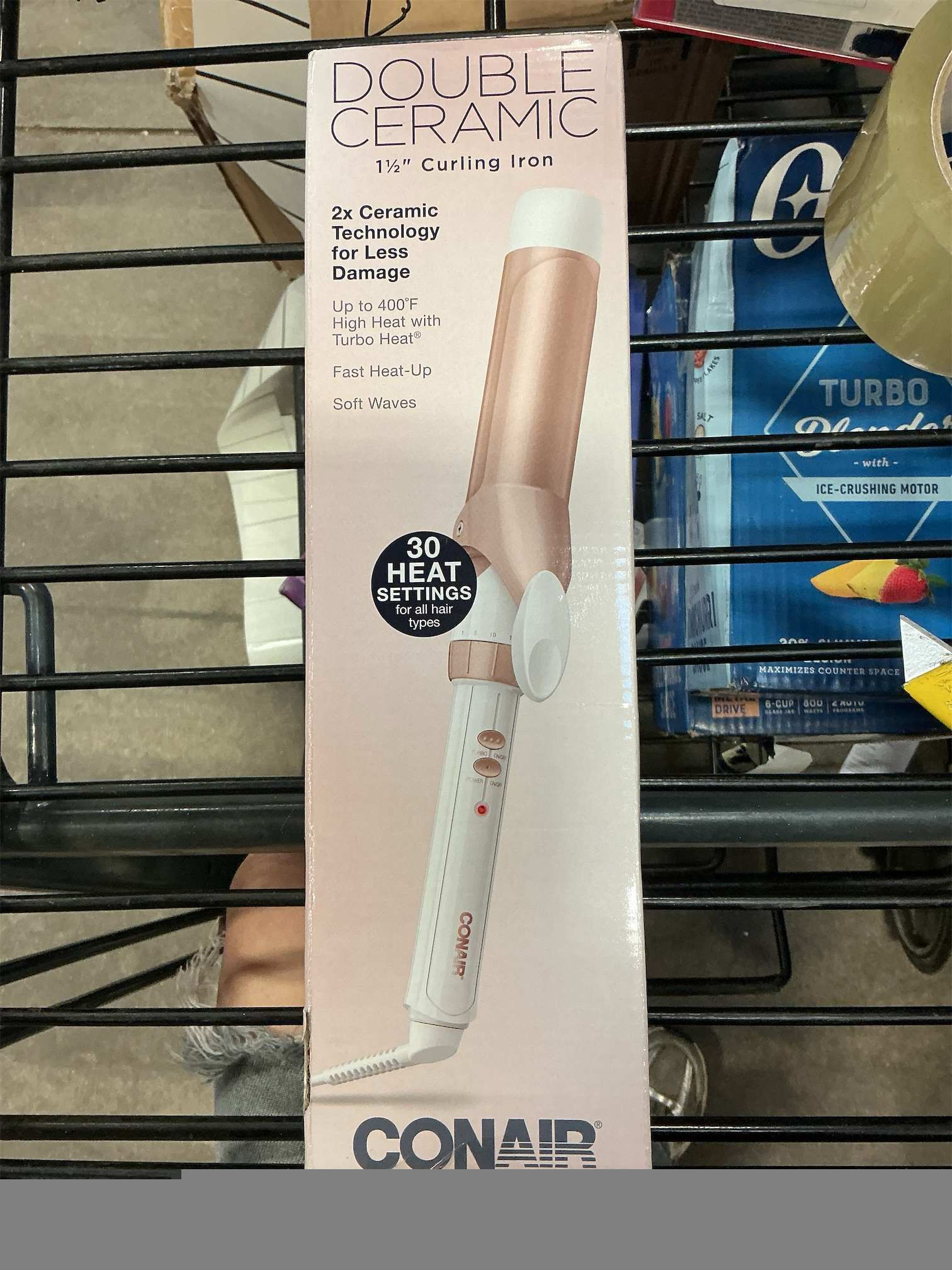 Conair Double Ceramic 1-1/2 Inch Curling Iron, 1.5-Inch Barrel Creates Soft Waves and Curls, Hair Curler for Use on Medium and Long Hair, White