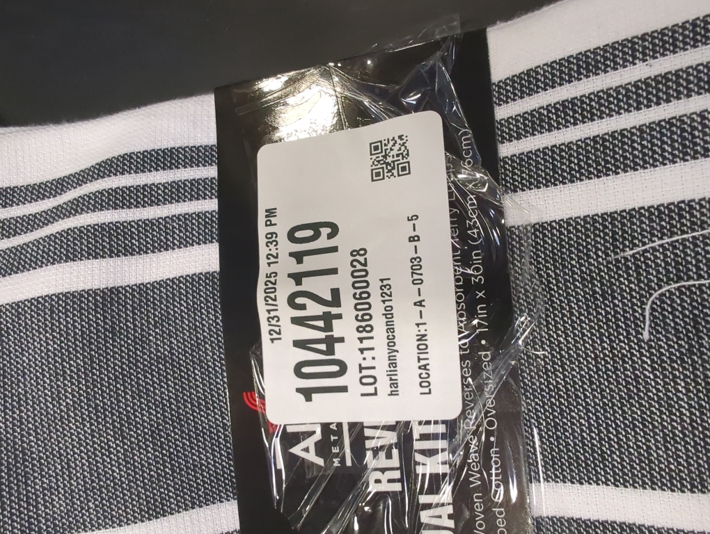 All-Clad Striped Dual Kitchen Towel in Black 2 pack